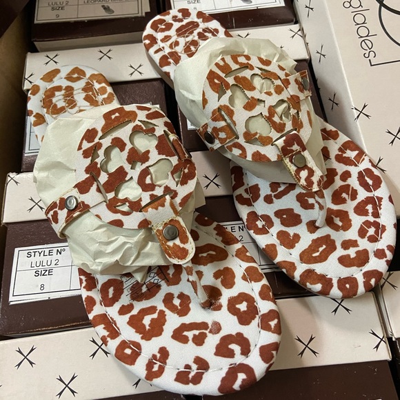 Everglades Shoes - Leopard Brown White Sandals Canvas Sandals